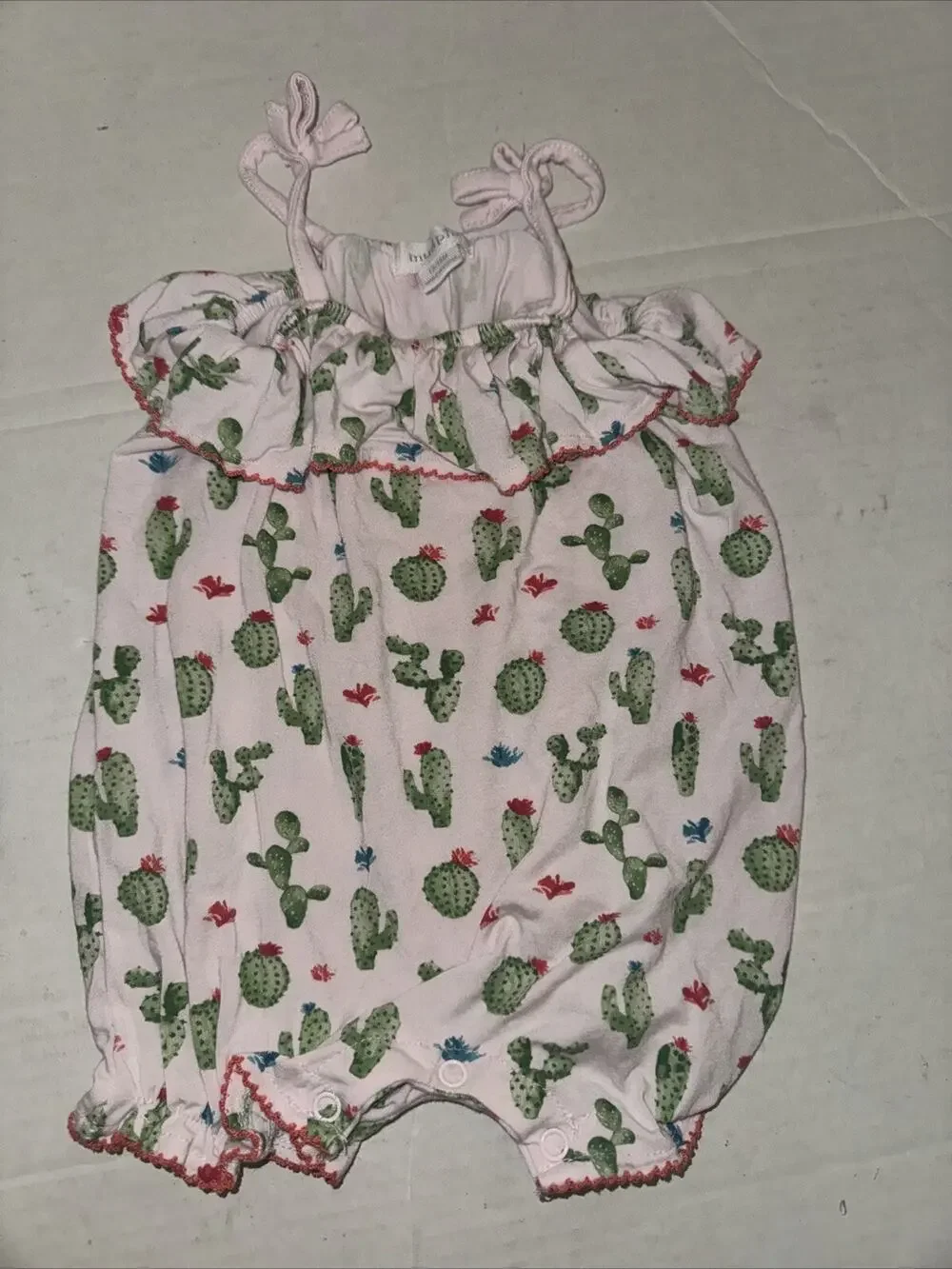 Mud Pie Baby Girl Romper with Cactus print Size 12-18 Months